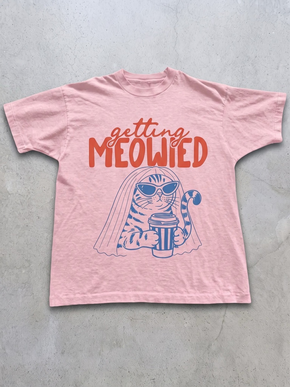 Gildan Getting Meowied Pink Cat Graphic
Tee
